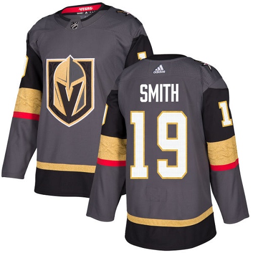Adidas Vegas Golden Knights 19 Reilly Smith Grey Home Authentic Stitched Youth NHL Jersey